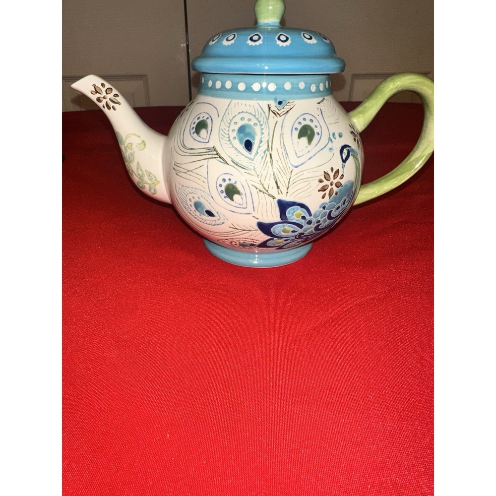 Dutch Wax Peacock Tea Pot